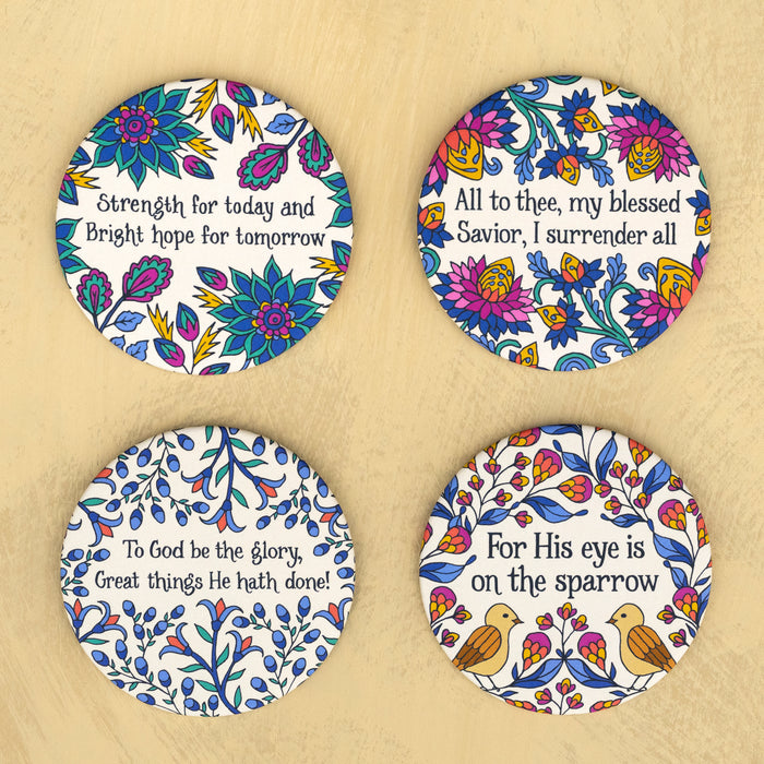 4 Round Hymn Magnets - Set #2