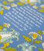 Hand lettered text detail of Illustration detail of Take My Life, and Let It Be hymn art print featuring a bold green, gold, and aquamarine floral with a teal background