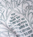 Text and illustration detail of the The Blessing Scripture tea towel is printed in muted blue-green tone and features the verse from Numbers 6:24–26.