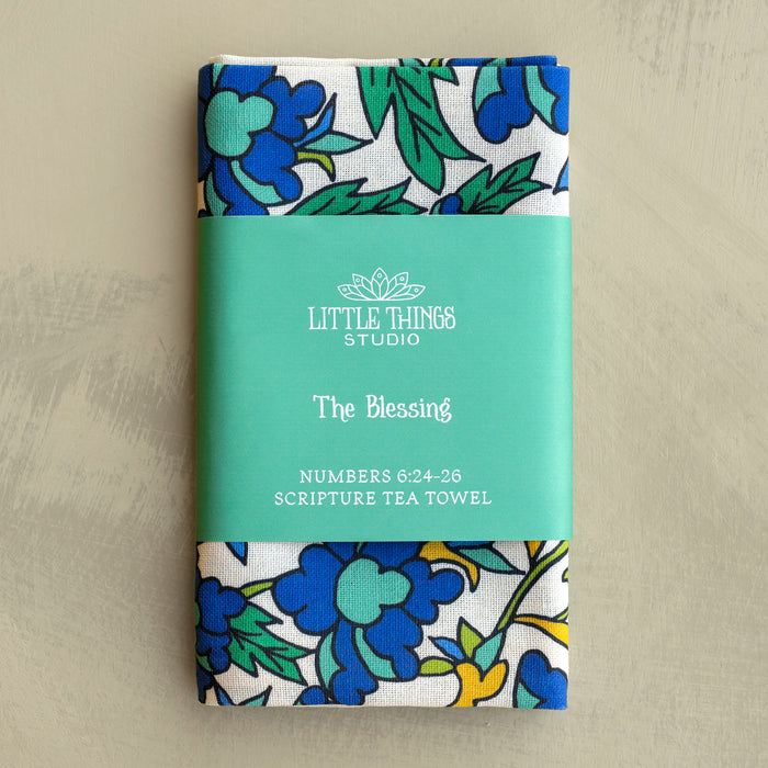 The Blessing Scripture Tea Towel  – Full Color - CSB