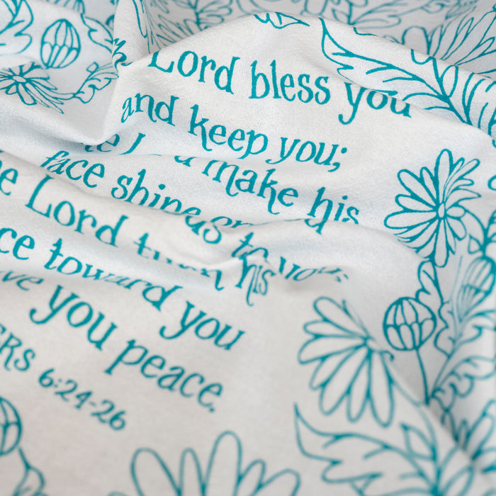 The Blessing Scripture Tea Towel (NIV) — Numbers 6 - Turquoise