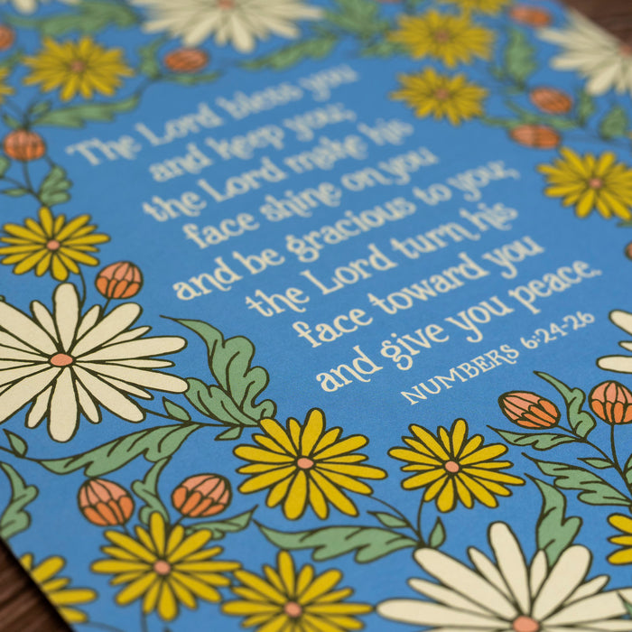 The Blessing Art Print - Numbers 6 (NIV) - Blue