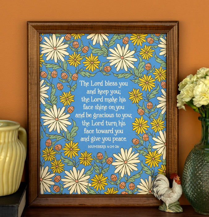 The Blessing Art Print - Numbers 6 (NIV) - Blue