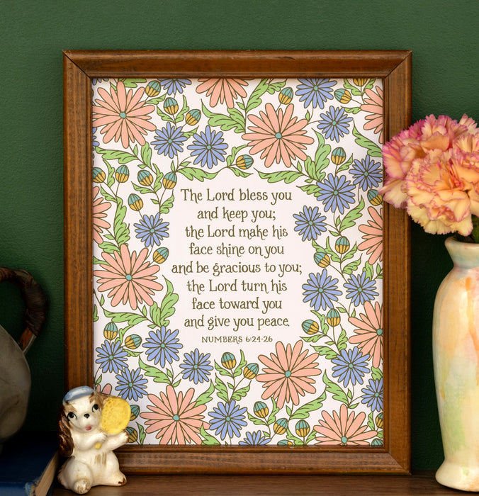 The Blessing Art Print - Numbers 6 (NIV) - Pink