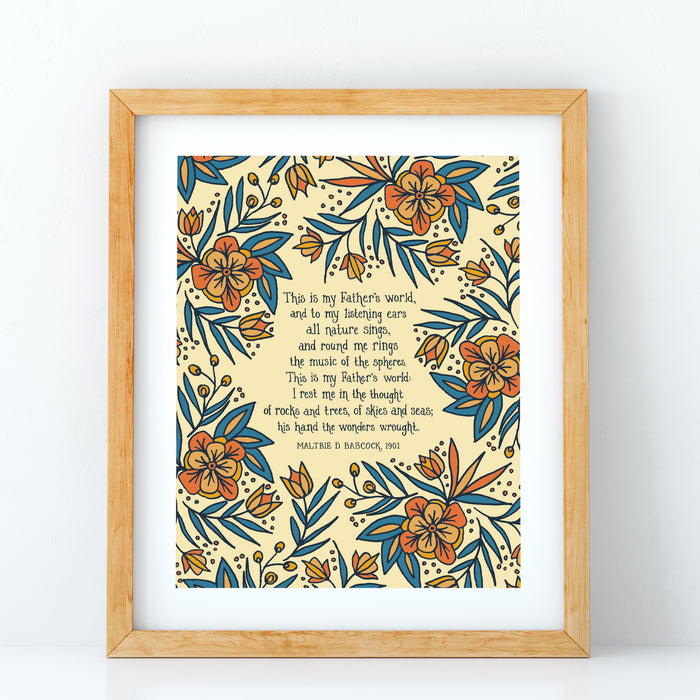 This is My Father's World Hymn Art Print - Cream