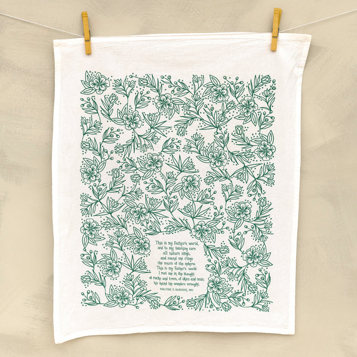 This Is My Father's World Hymn Tea Towel — 24" x 20"