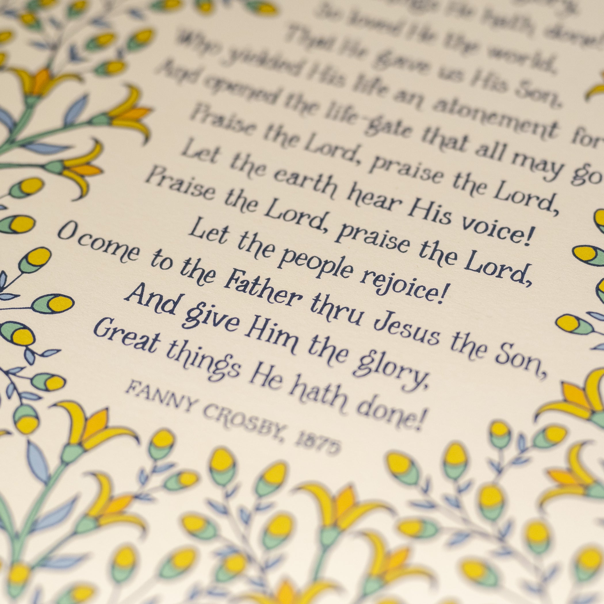 To God Be The Glory Hymn Art Print — Little Things Studio Store