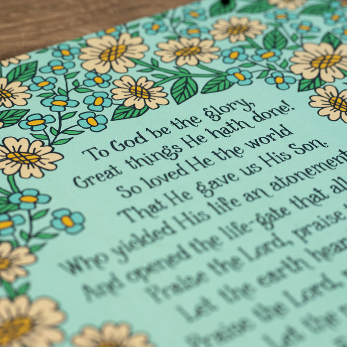 To God Be the Glory Hymn Art Print - Mint