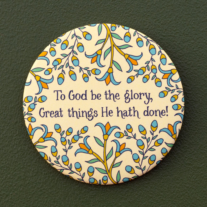 To God Be the Glory Hymn Button