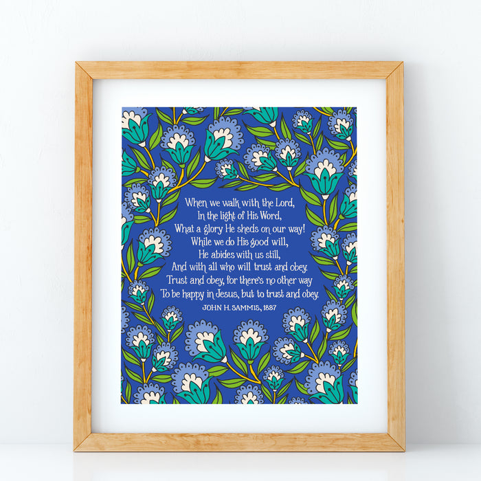 Trust and Obey Hymn Art Print