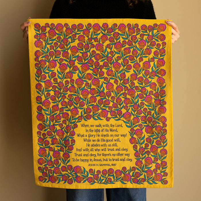 Trust and Obey Hymn Tea Towel - Full Color