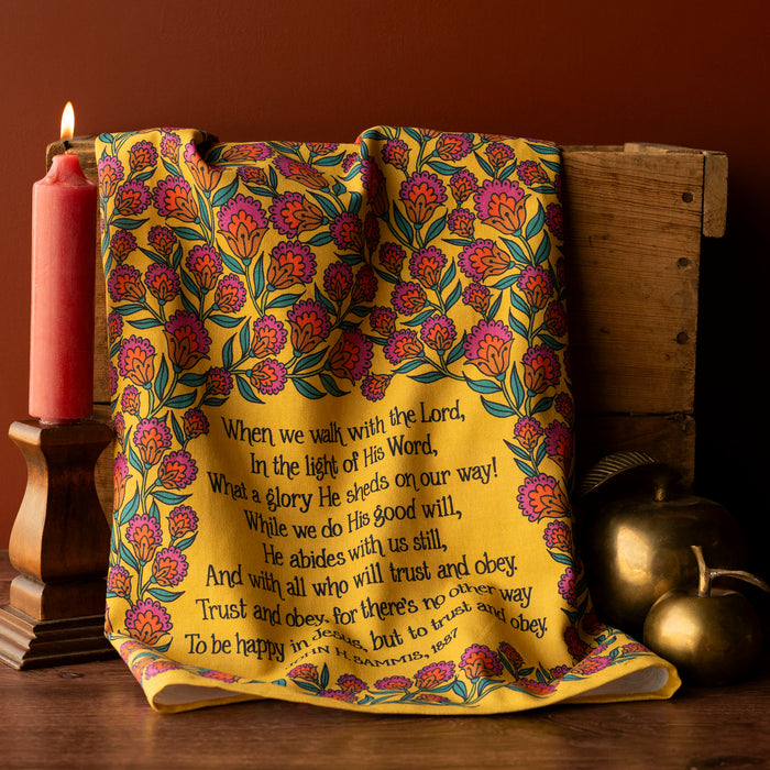 Trust and Obey Hymn Tea Towel - Full Color