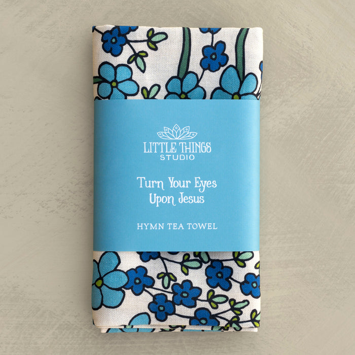 Little Things Studio Turn Your Eyes Upon Jesus Hymn Tea Towel - Thumbnail 3