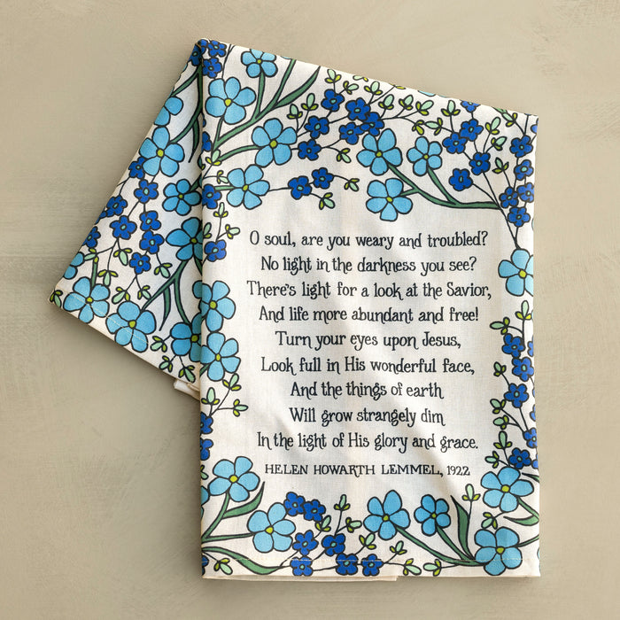 Turn Your Eyes Upon Jesus Hymn Tea Towel - Full Color