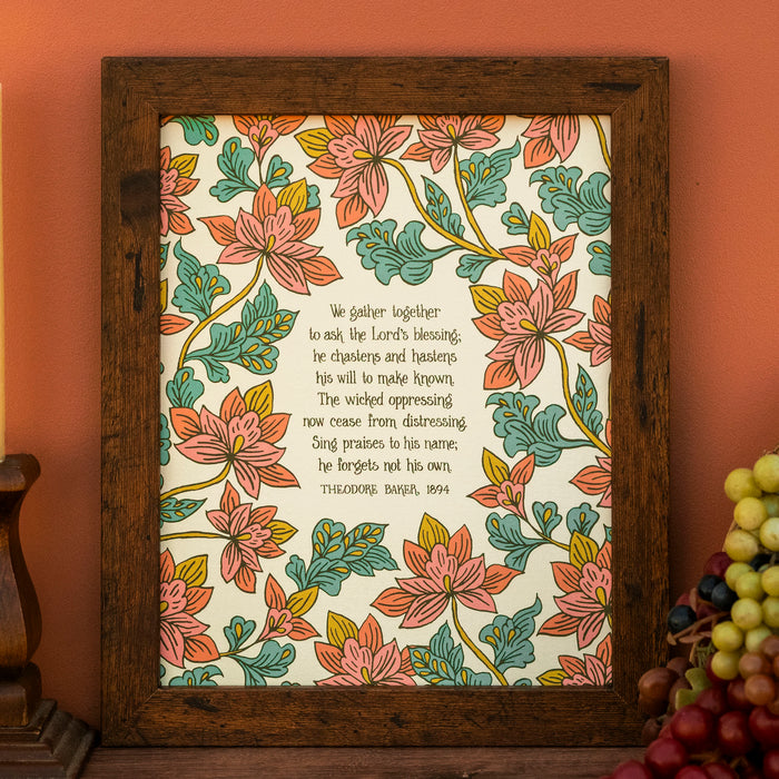 We Gather Together Hymn Art Print - Cream