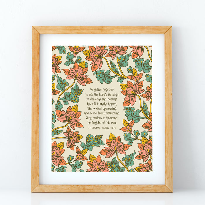 We Gather Together Hymn Art Print - Cream