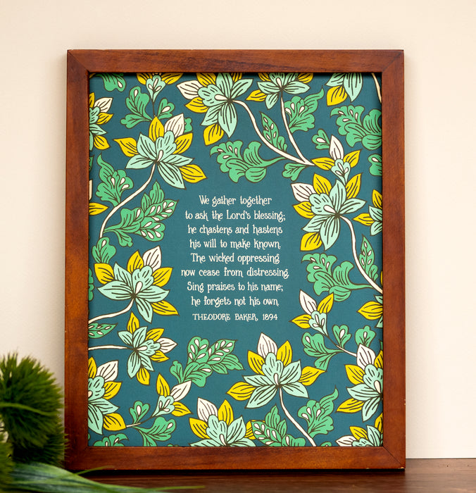 We Gather Together Hymn Art Print - Green