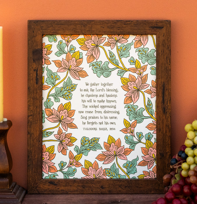 We Gather Together Hymn Art Print - Cream