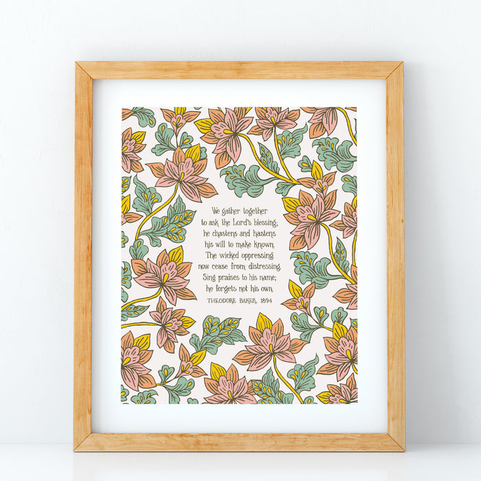 We Gather Together Hymn Art Print - Cream