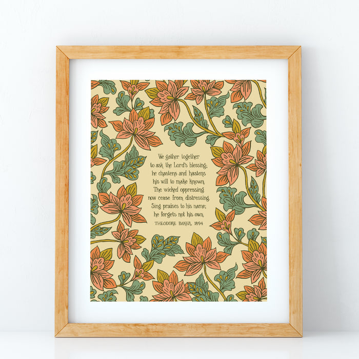 We Gather Together Hymn Art Print - Cream