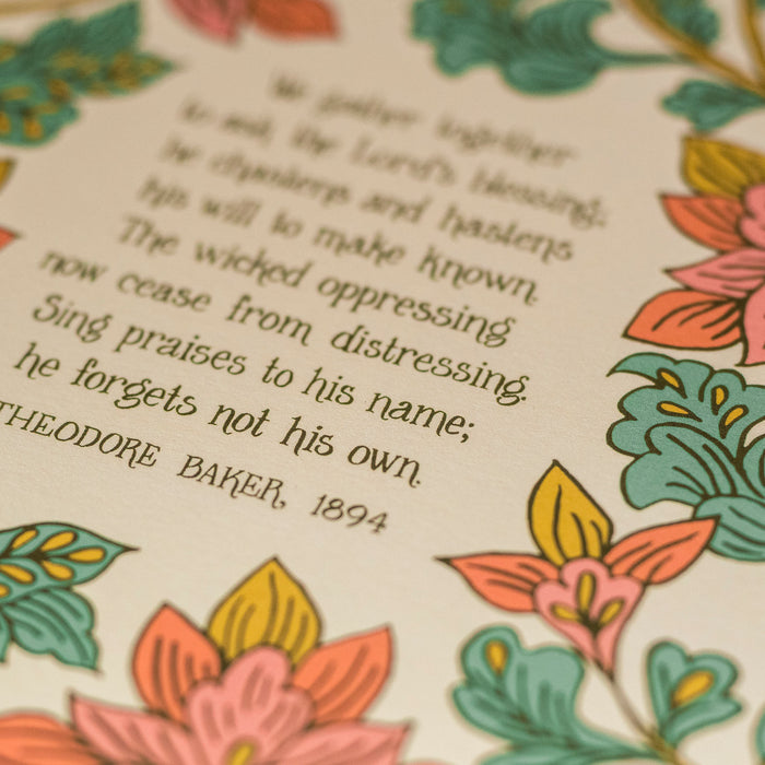 We Gather Together Hymn Art Print - Cream