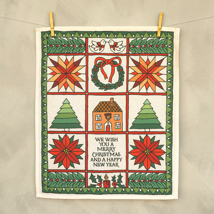 We Wish You Christmas Tea Towel - Full Color