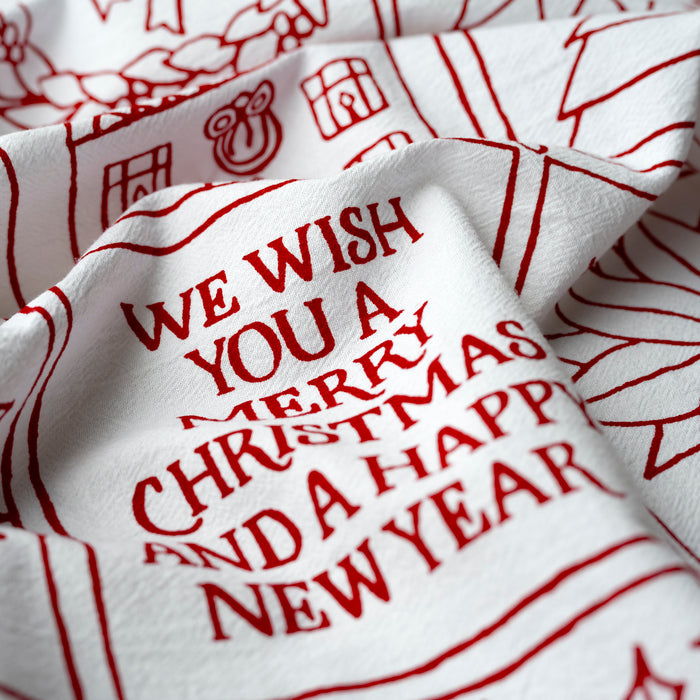We Wish You A Merry Christmas Tea Towel