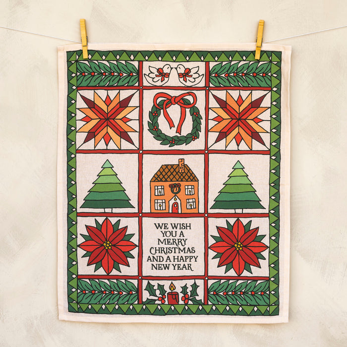 We Wish You Christmas Tea Towel - Full Color