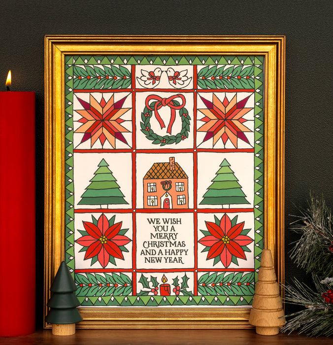 We Wish You a Merry Christmas House Art Print