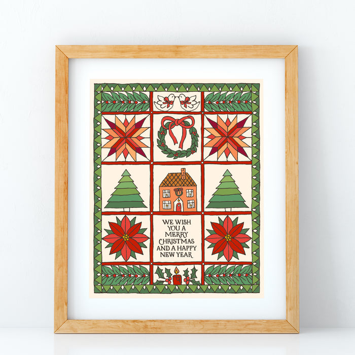We Wish You a Merry Christmas House Art Print