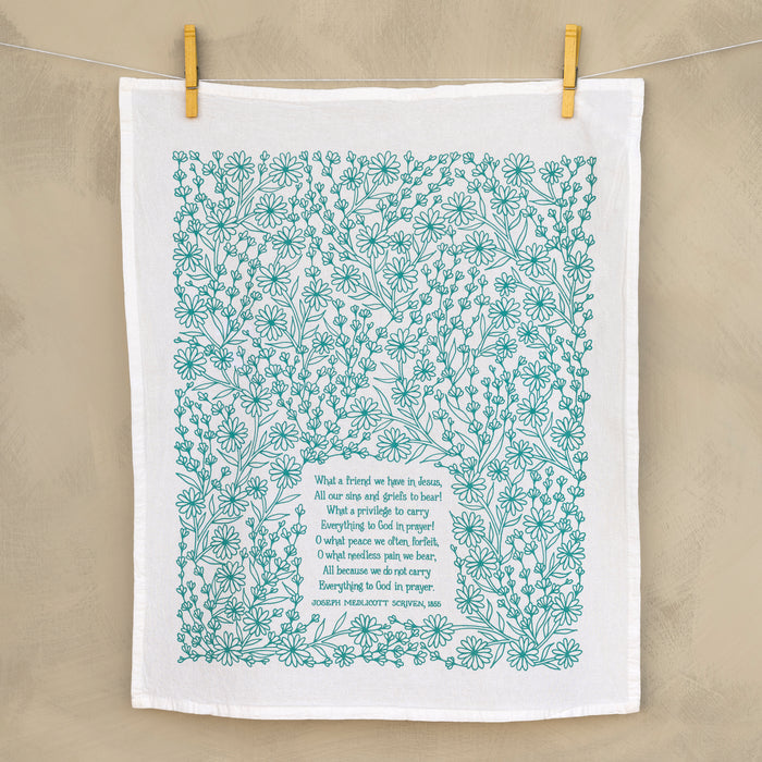 What A Friend Hymn Tea Towel — 24"x20"