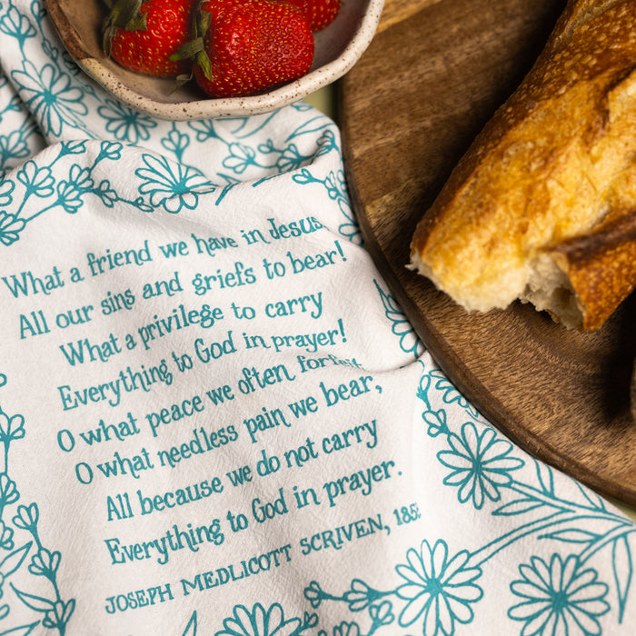 What A Friend Hymn Tea Towel