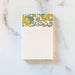 Small notepad with gold floral illustrations and lines